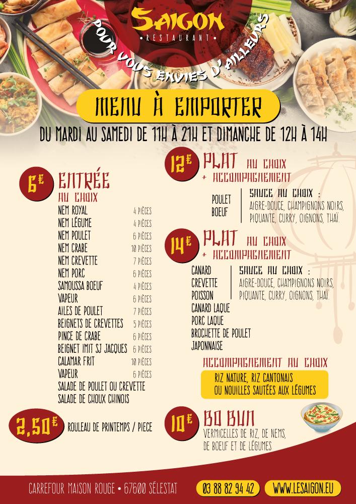 Restaurant Saïgon - Menu Image 1